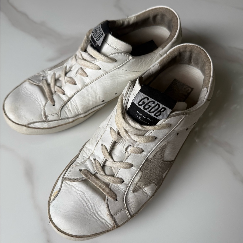 Golden Goose White and Gray Vintage Sneakers - Picture 2 of 7